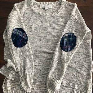 Cotton Sweater with Elbow Patches